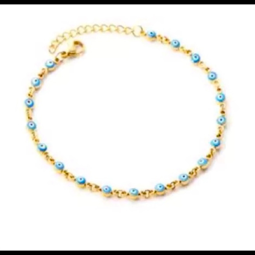 NWT 18k played gold turquoise beaded chocker